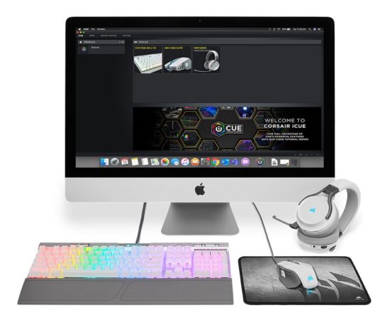 software Corsair iCUE ejecutado en un iMac
