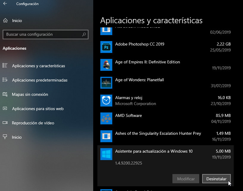 Bloatware de Windows 10