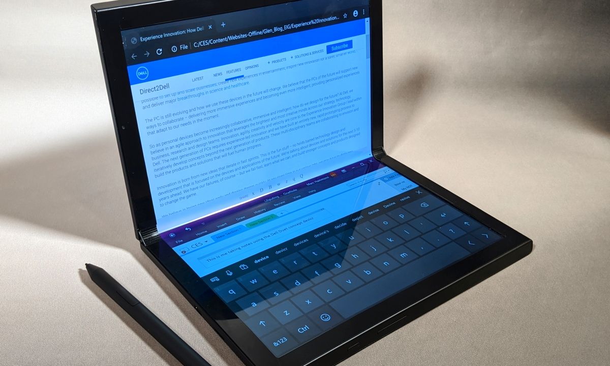 Dell muestra en el CES 2020 los prototipos de port&aacute;tiles plegables: Ori Concept y el Duet Concept