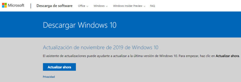 La actualización a Windows 10 1909 ya está disponible para todos los