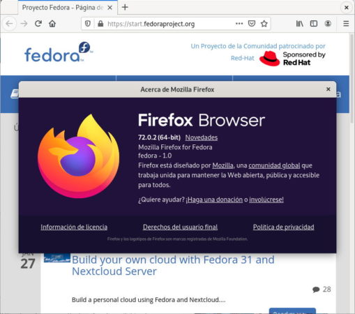 Comprobar que Mozilla Firefox está en la última versión