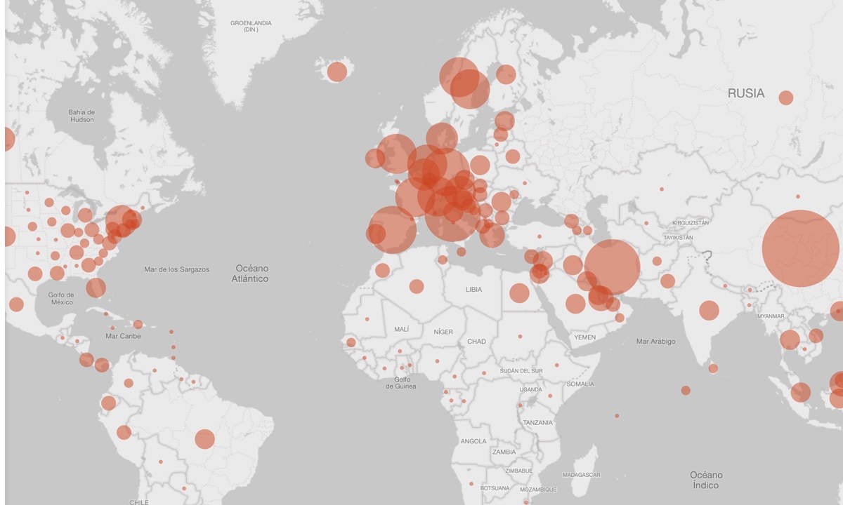 Bing mapa coronavirus