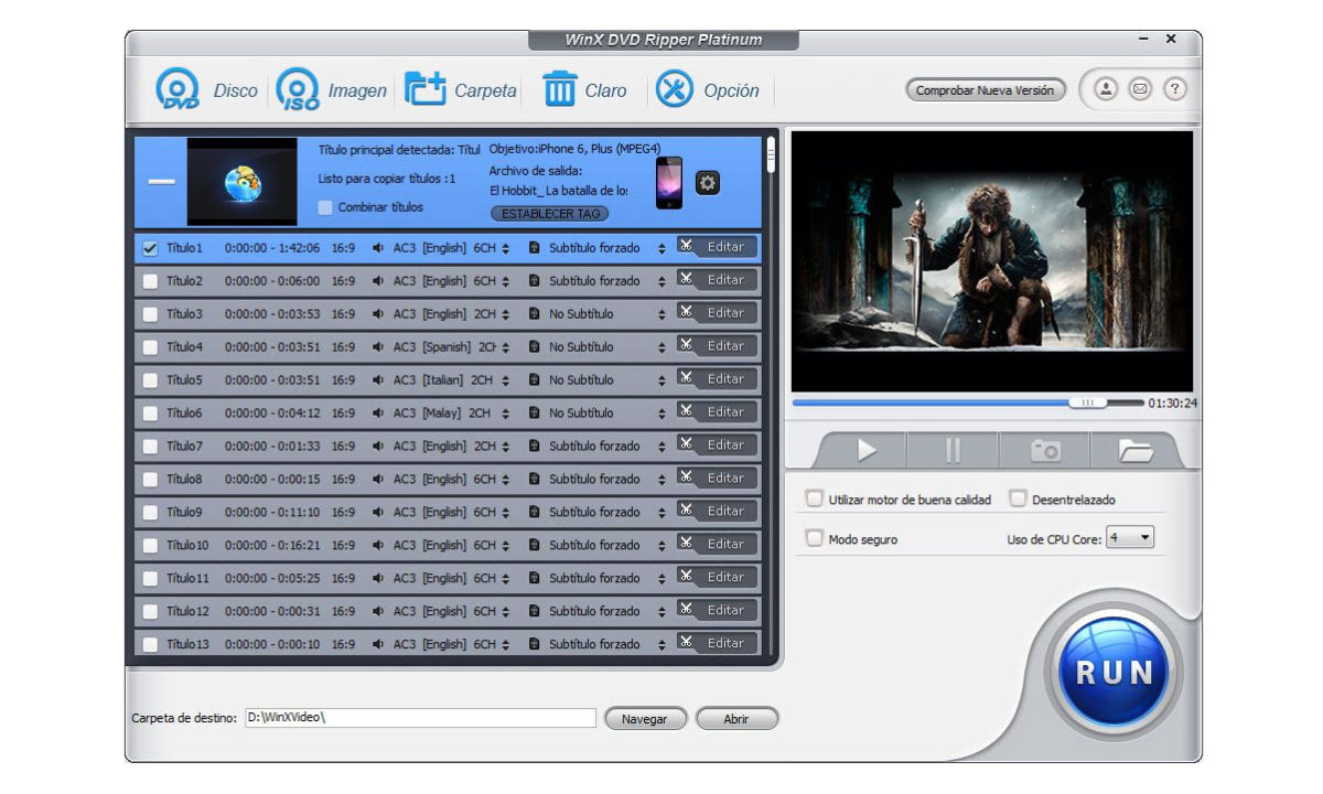 ganado lengua Retocar Convierte de DVD a MP4 de manera impecable con WinX DVD Ripper Platinum