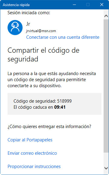 asistencia rápida de Windows 10