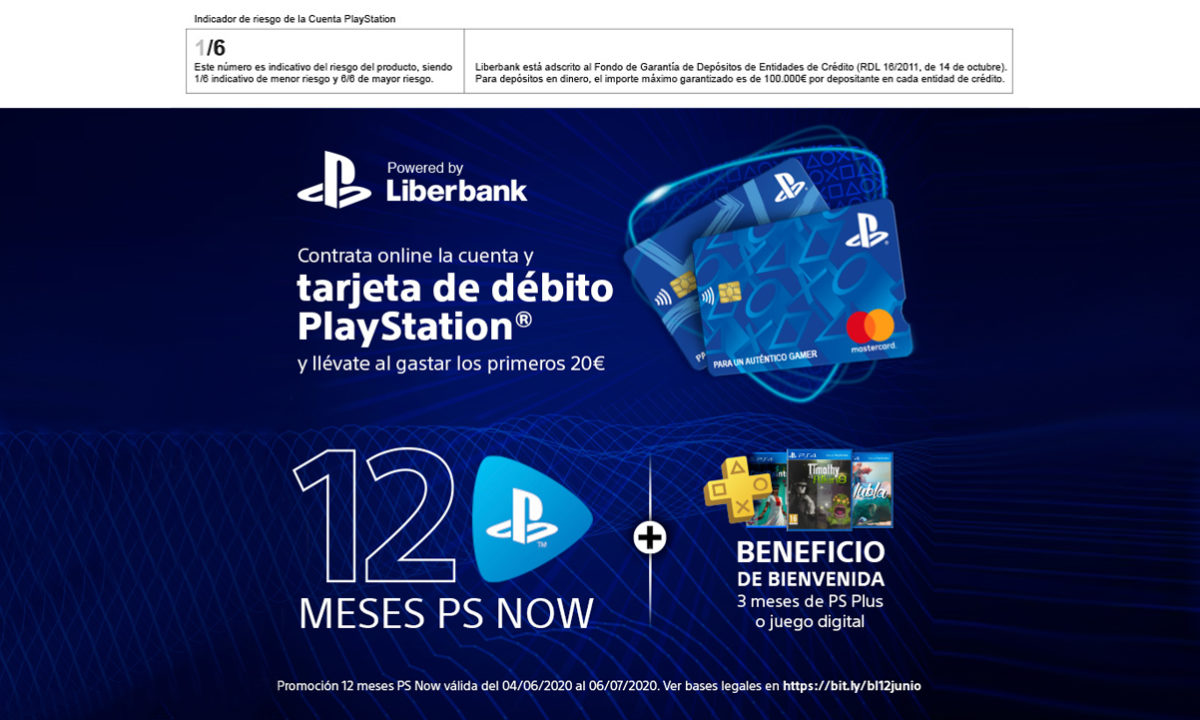 Liberbank Tarjeta PlayStation PS NOW PS Plus