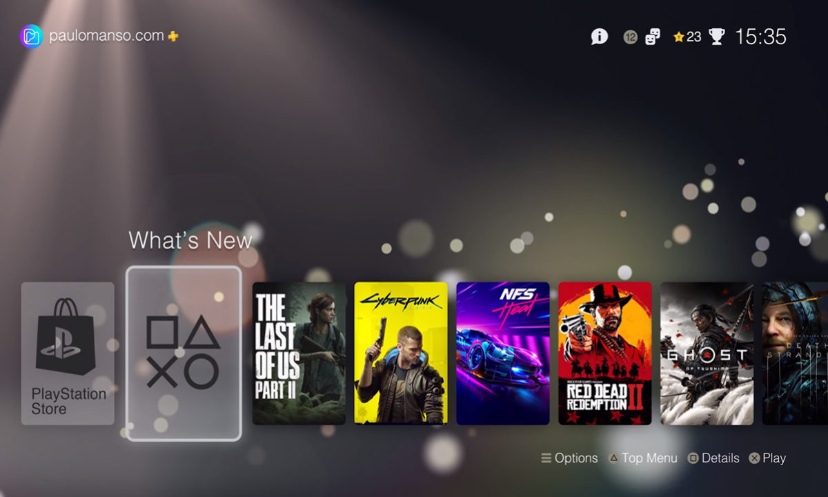 PS5 Interfaz Usuario Menú