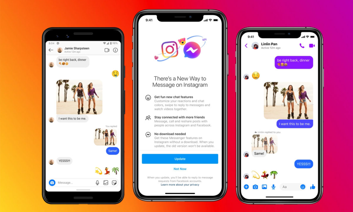 Instagram mensajes chats Facebook Messenger