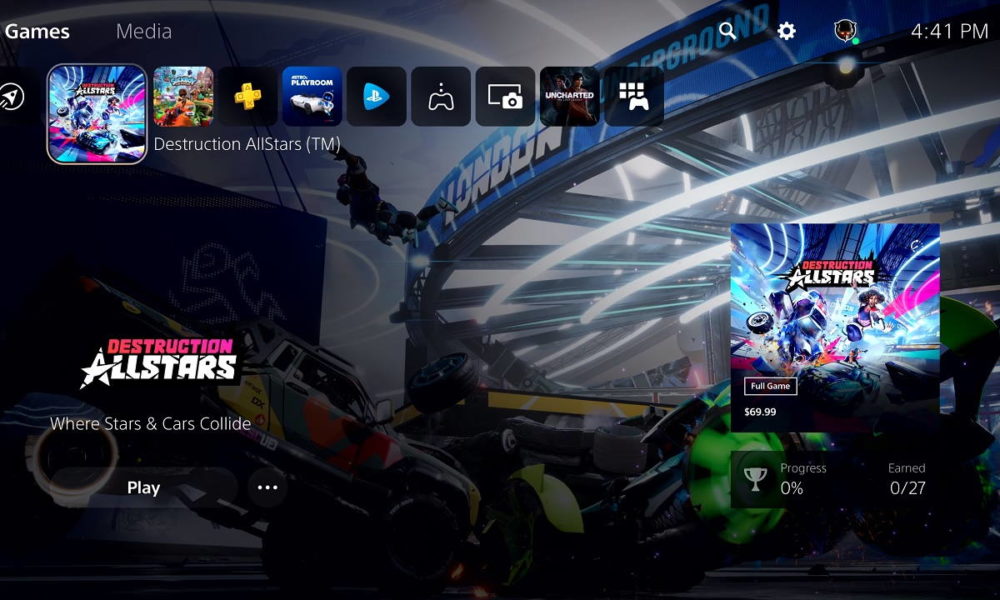 Interfaz de PS5