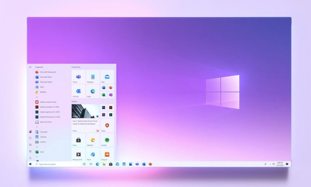 interfaz de usuario de Windows 10