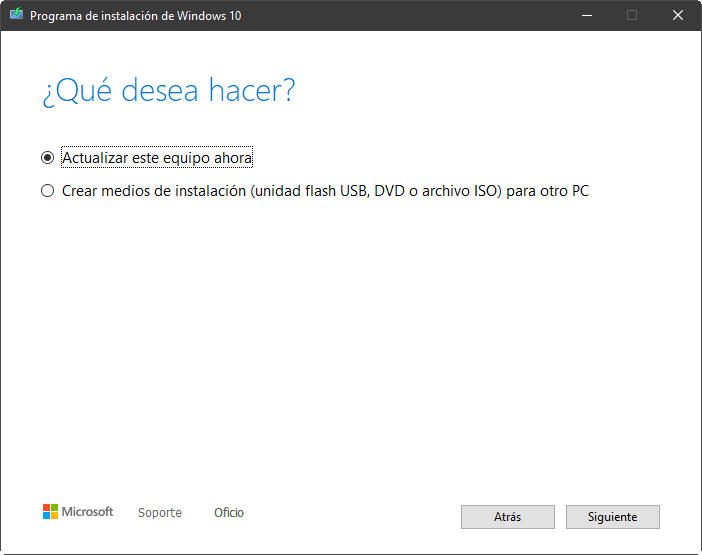 deseo material Reciclar Cómo instalar Windows 10 20H2 sin esperar a Windows Update