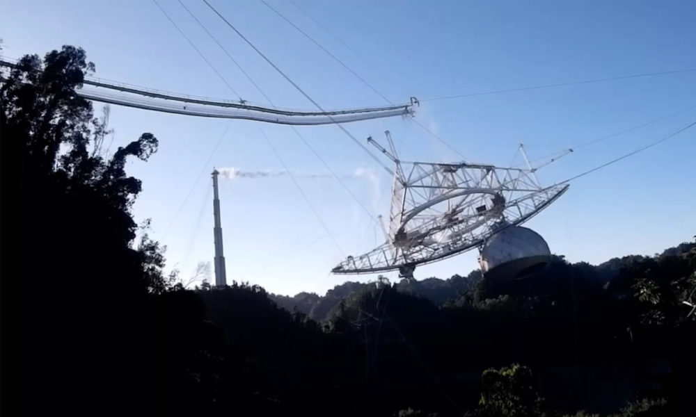Video caida observatorio de Arecibo