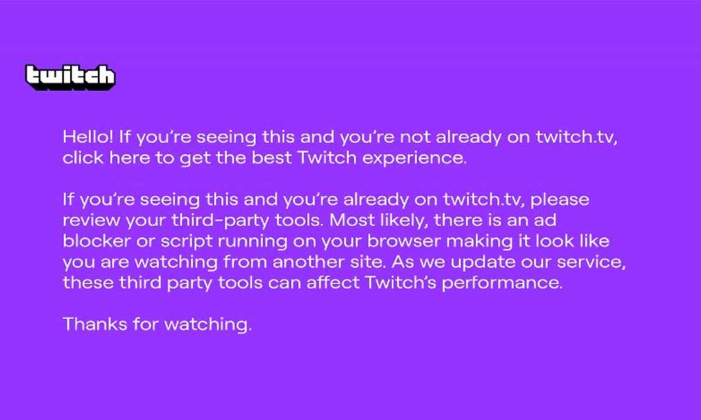 ¿Qué es el pantallazo morado de Twitch? ¿Por qué lo estás viendo?