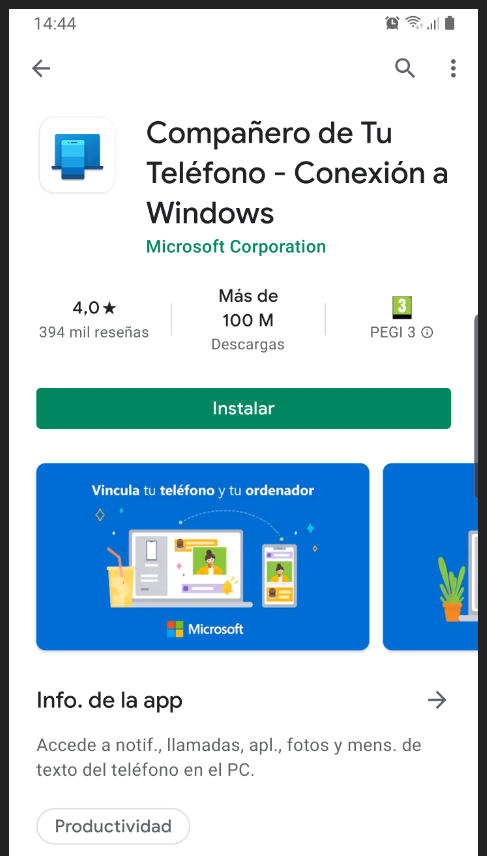 móvil Android en Windows 10