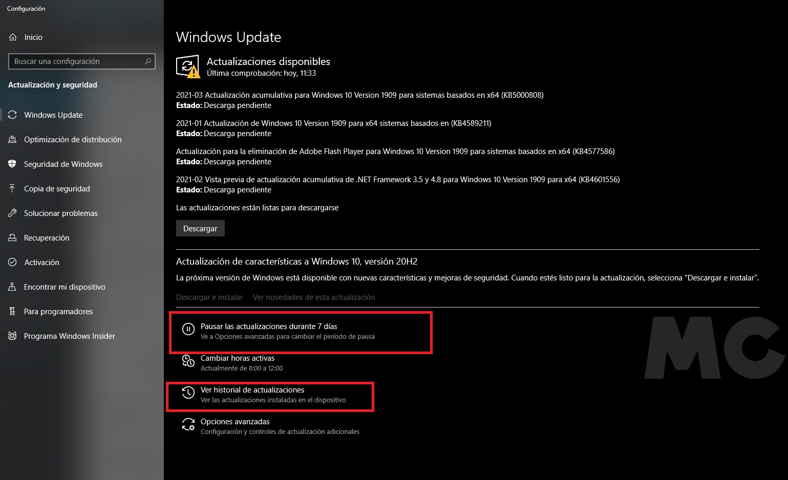Windows 10 actualizaciones