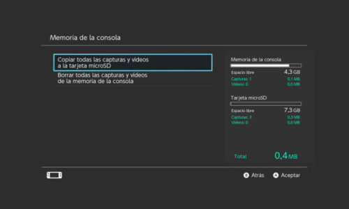 Cómo exportar capturas y vídeos Nintendo Switch