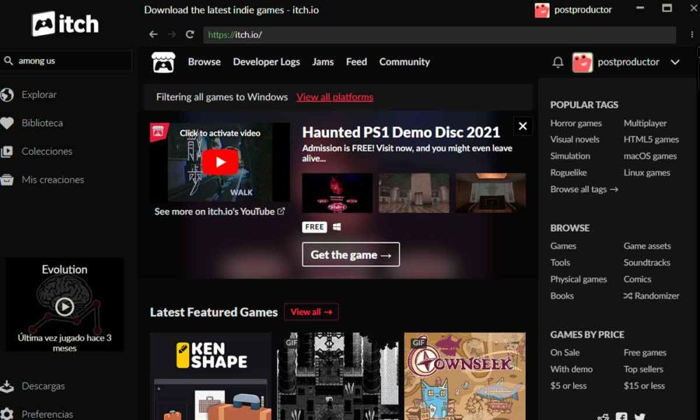 Itch.io ahora disponible en Epic Games Store