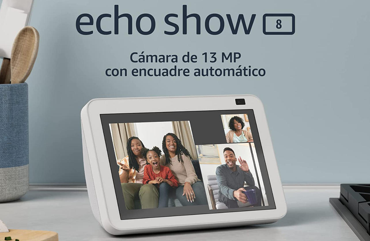 Nuevo Echo Show 8 | 2da generación (edición 2021) | versión internacional |  Pantalla inteligente HD con Alexa y cámara de 13 MP | Carbón