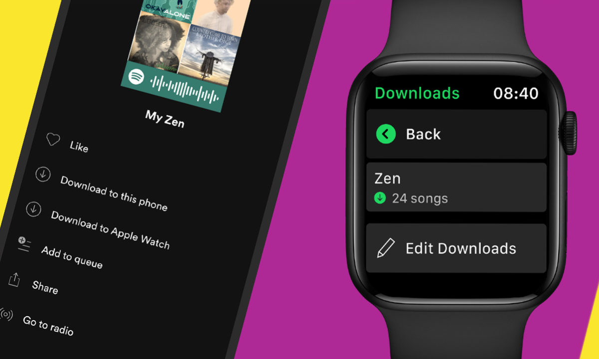Spotify descargar canciones Apple Watch