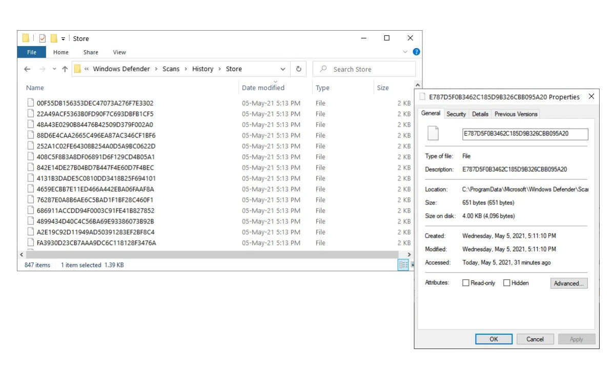 Windows Defender error crea miles de archivos