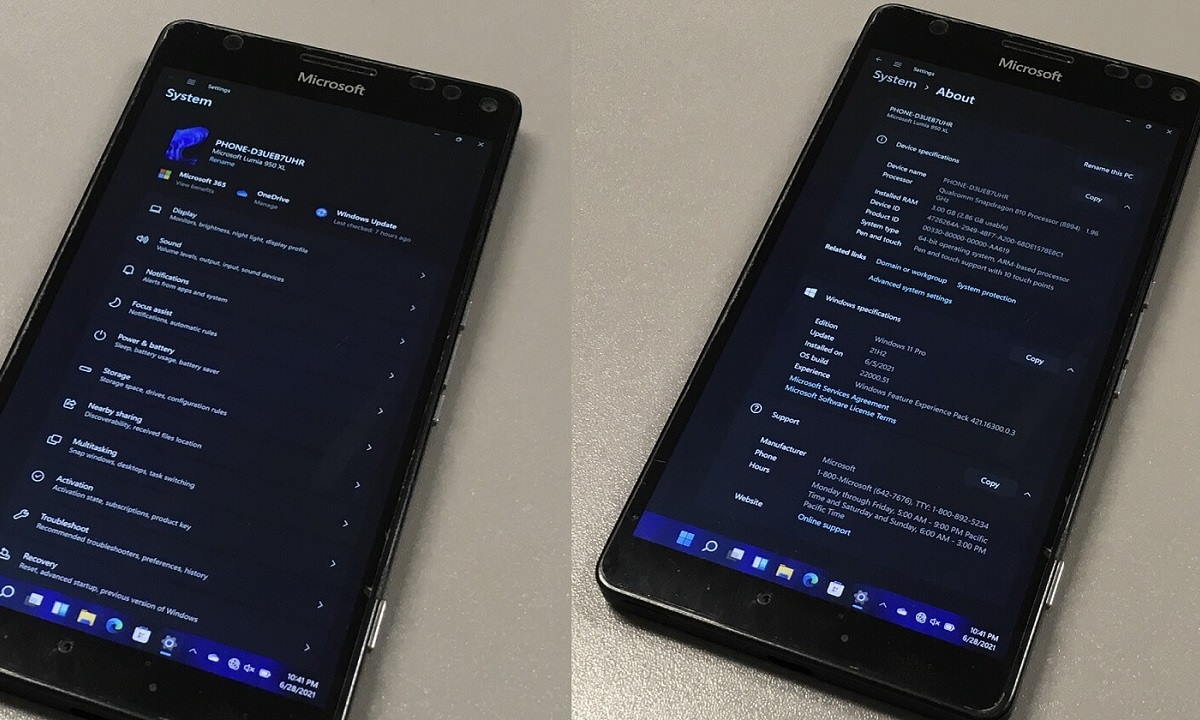 Windows 11 en un smartphone