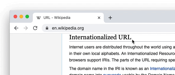 Chrome ocultación de la URL