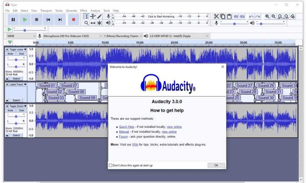 Audacity, software espía