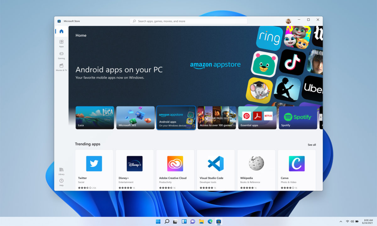 Subsistema de Windows 11 para Android