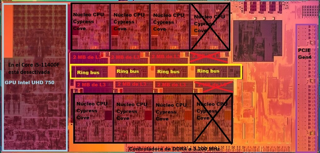 Intel Core i5-11400F silicio