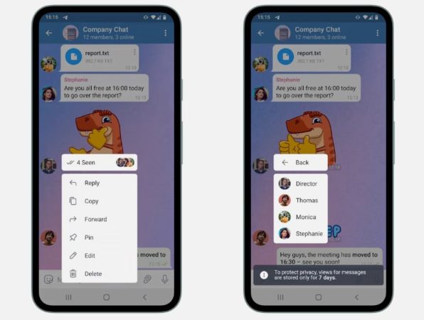 Telegram ya permite ver quién ha leído tus mensajes en grupos pequeños