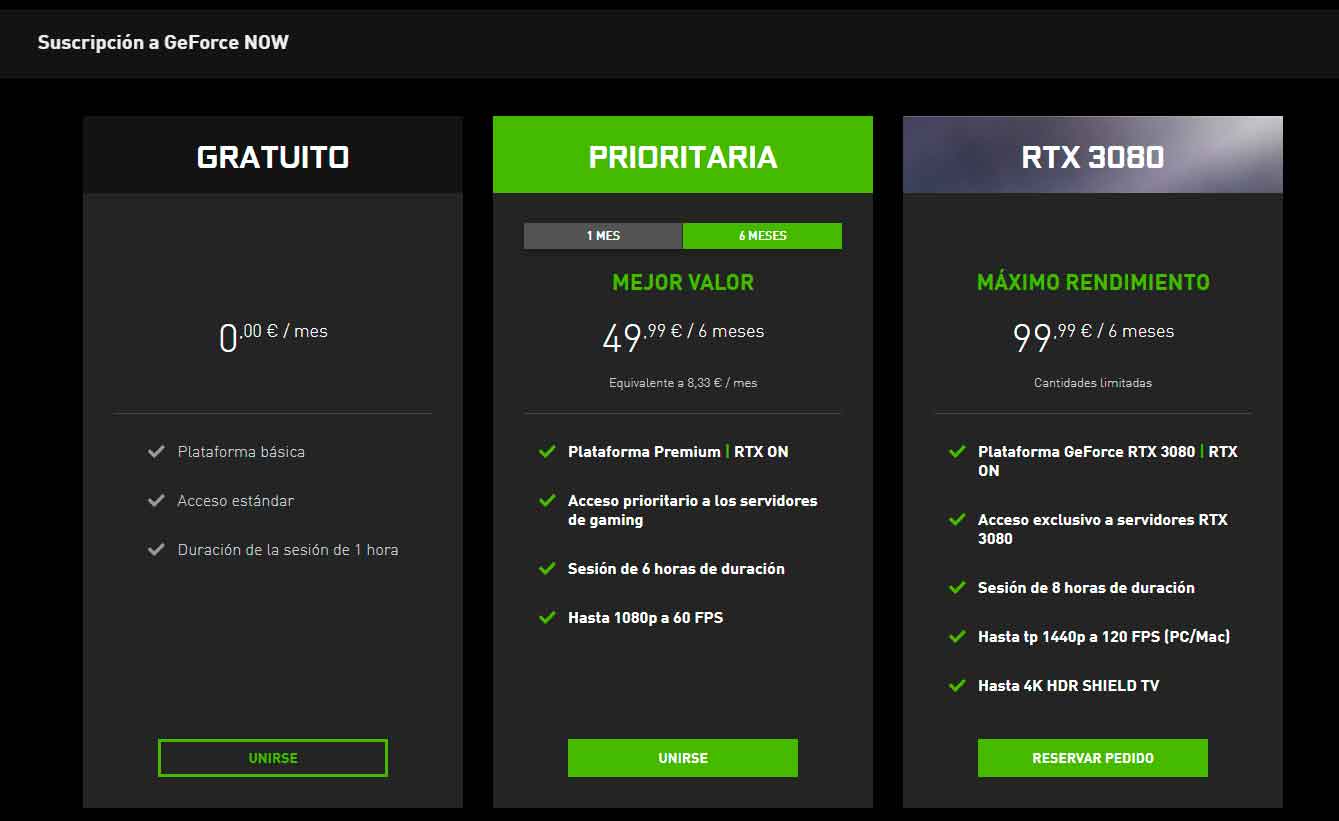 GeForce Now RTX 3080 ya disponible en precompra