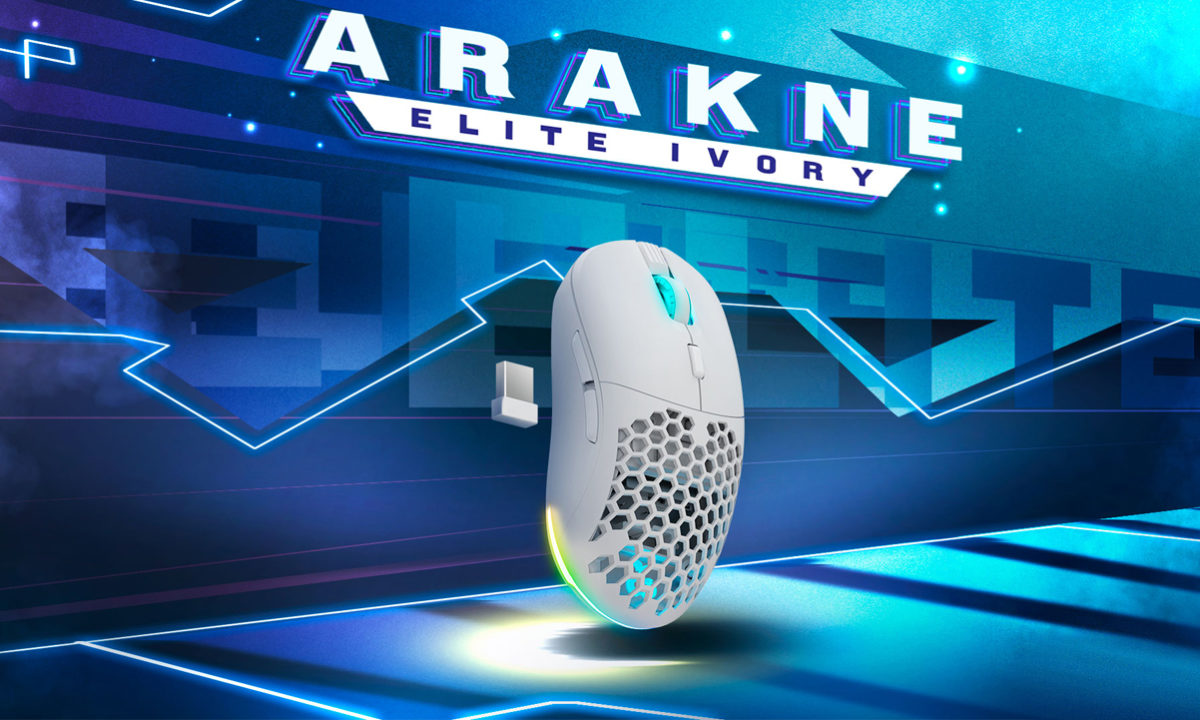 Newskill Arakne Elite Ivory ratón gaming inalambrico