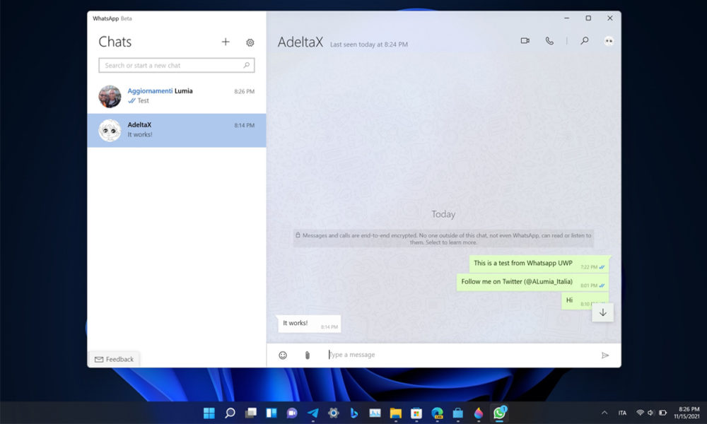 Whatsapp Windows 11 Aplicacion UWP