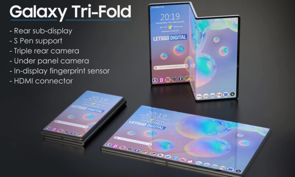 smartphone plegable de Samsung con tres pantallas