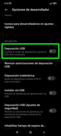 Habilitar depuración USB en Android