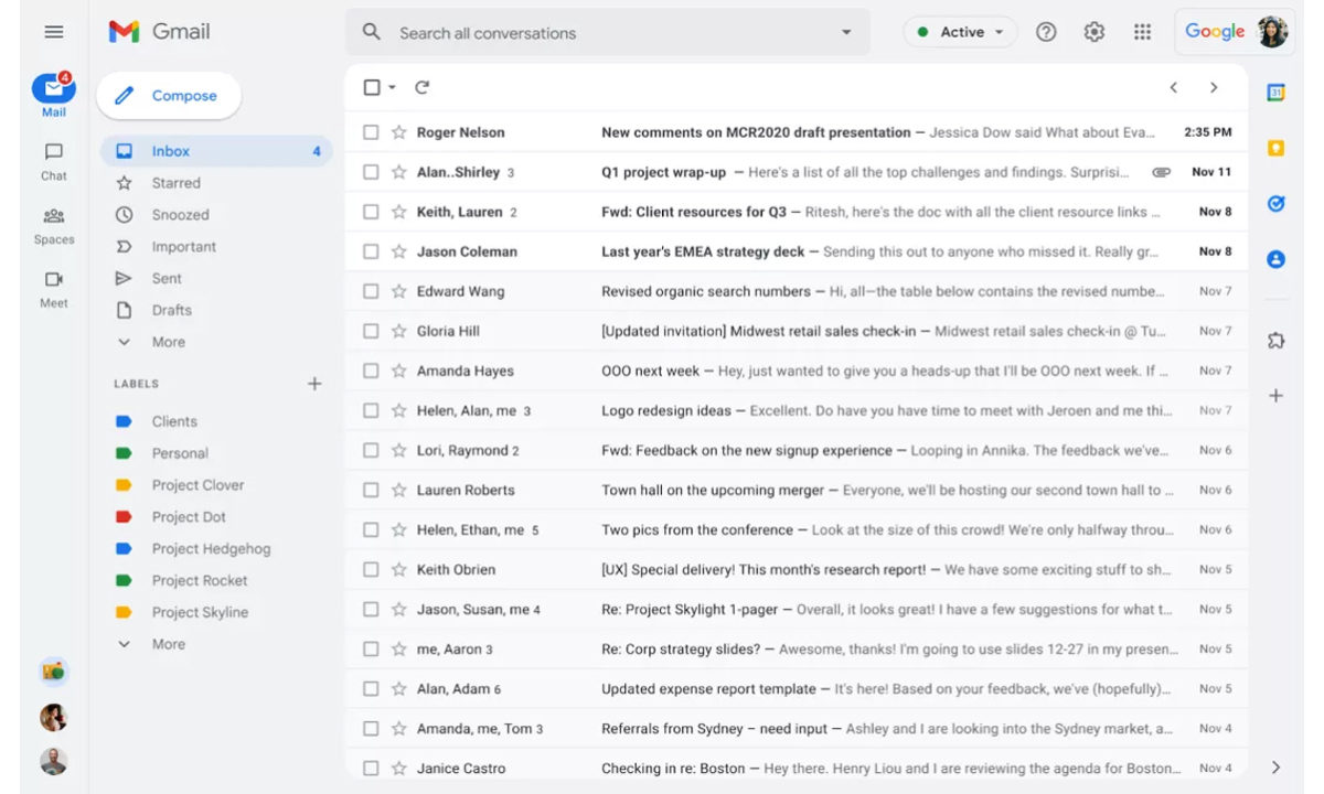 Gmail nueva apariencia 2022