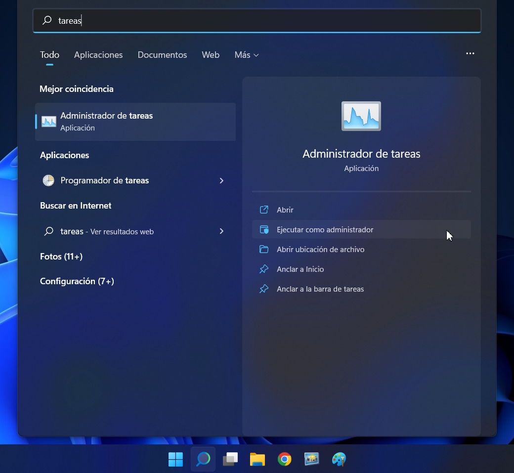 administrador de tareas de Windows 11