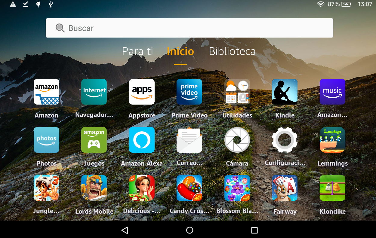 Google Play Store en un tablet Amazon Fire