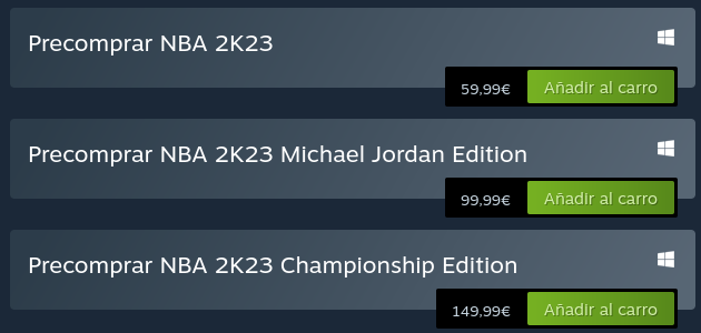 Precio de NBA 2K23 en Steam