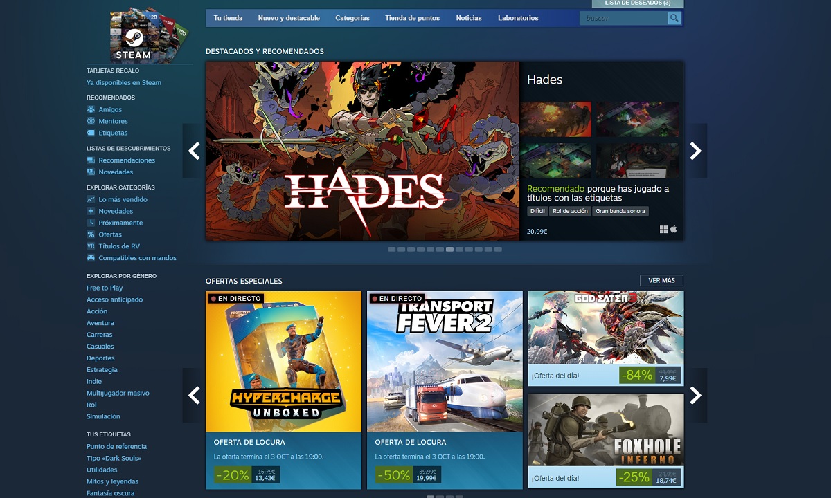 ofertas de Steam