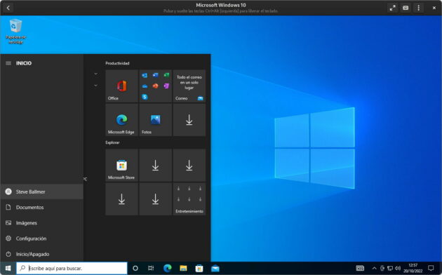 Iniciando sesión con un usuario común en Windows 10