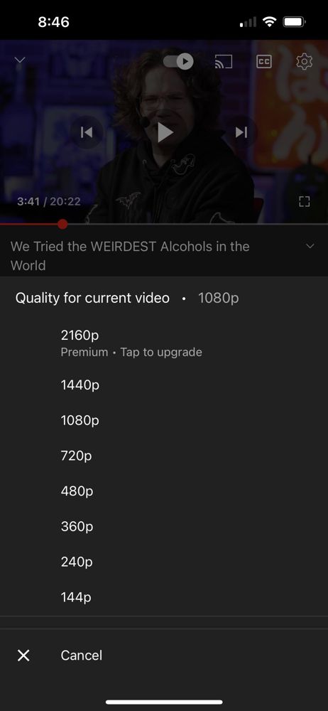 Resolución 4K presuntamente limitada a YouTube Premium
