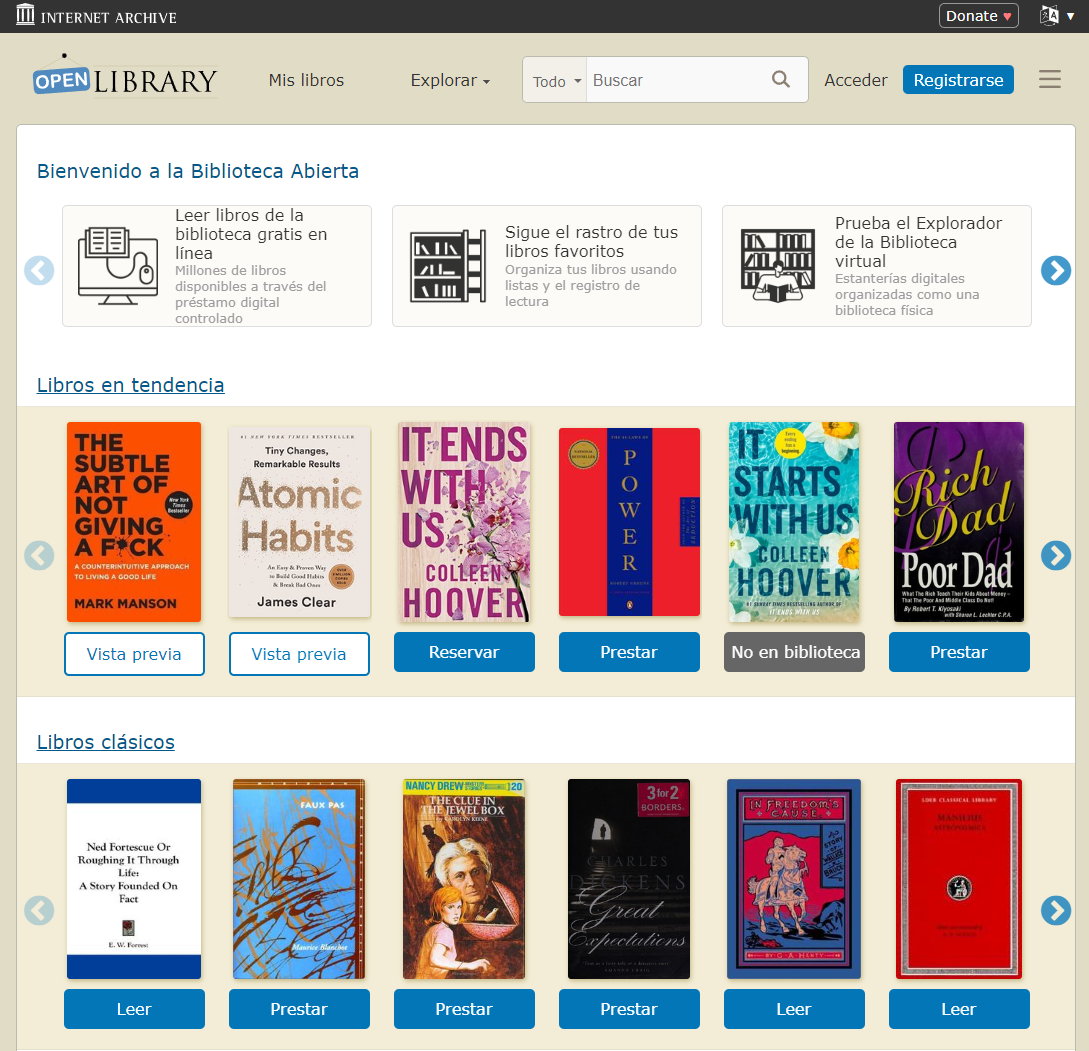 Las mejores páginas web para descargar libros en inglés gratis