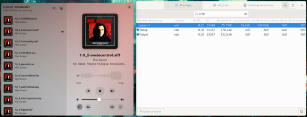 Amberol, reproductor de audio en local para Linux