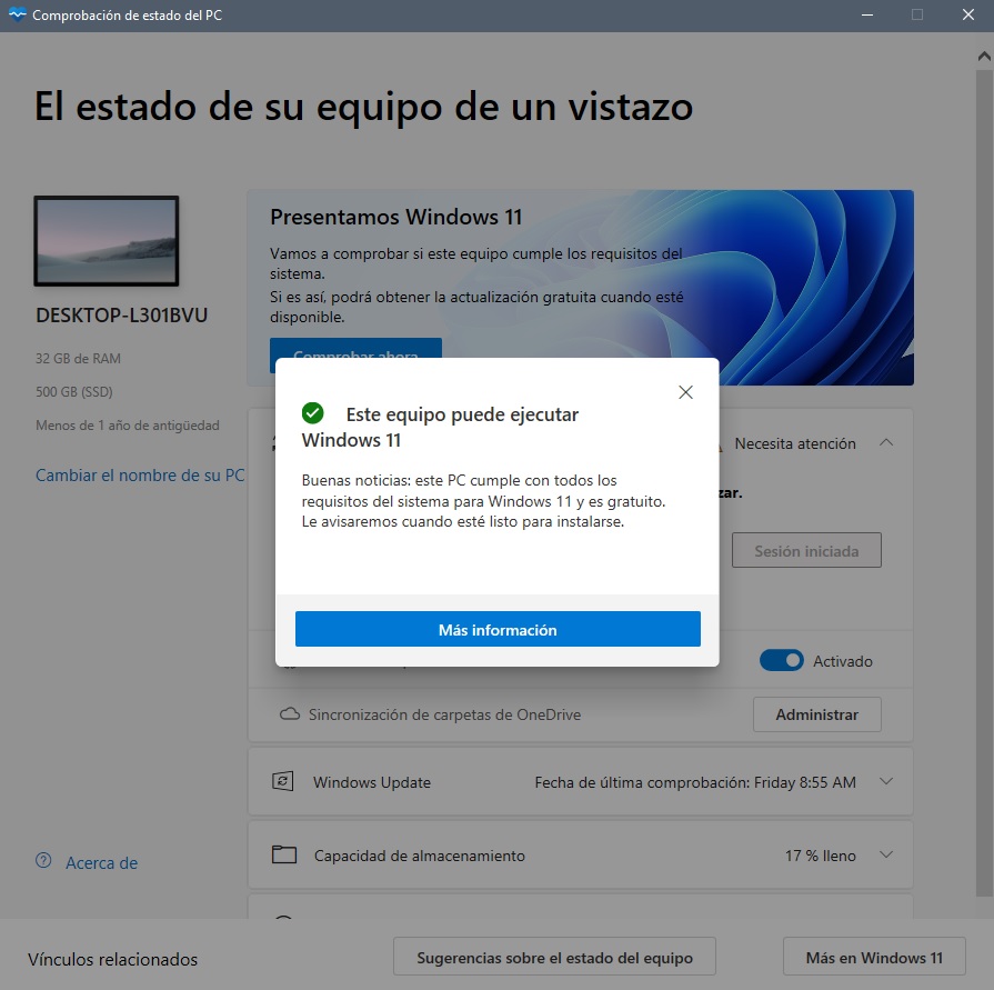 Cumplo los requisitos, pero Windows 11 va lento