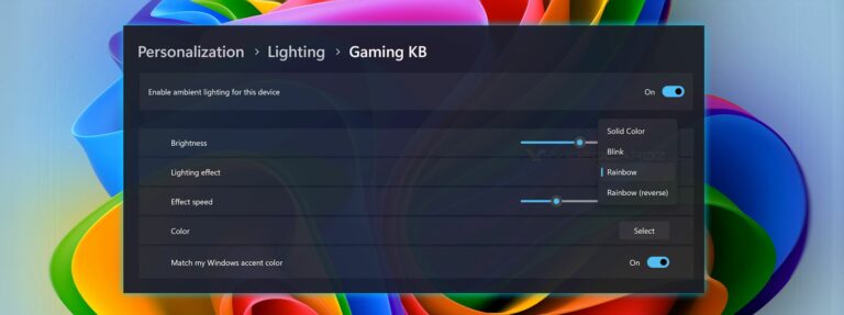 Windows 11 te permitirá controlar la iluminación LED RGB sin software ...