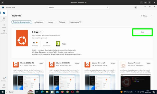 Abrir Ubuntu en WSL
