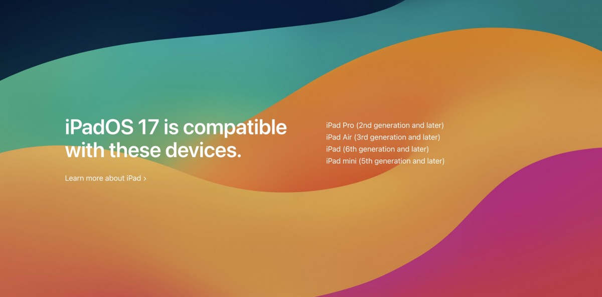 devices compatible with iPadOS17