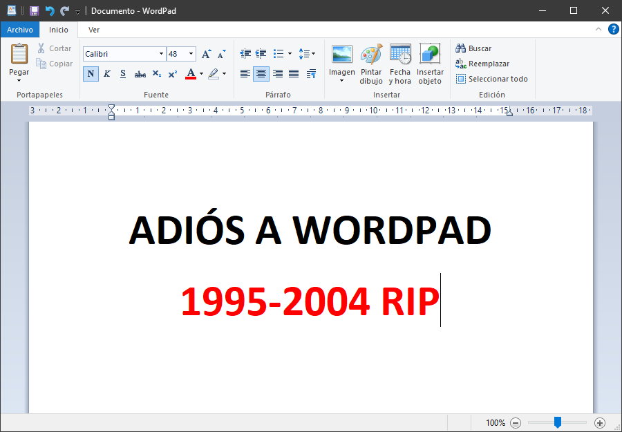 Adiós a WordPad