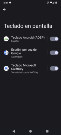 Ver los teclados en pantalla disponibles en Android