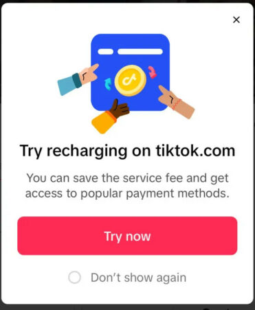 Pago a TikTok que se salta la comision que Apple se cobra a traves de la App Store